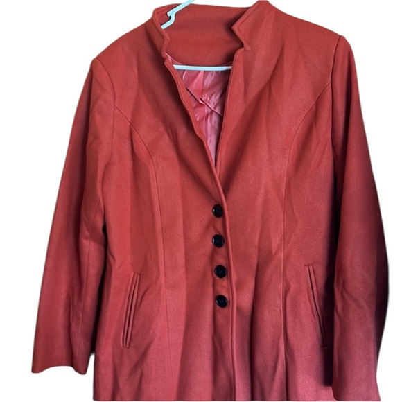 Women's Red-Orange Rust colored Coat-Size Large work wear Cabincore - Picture 3 of 10